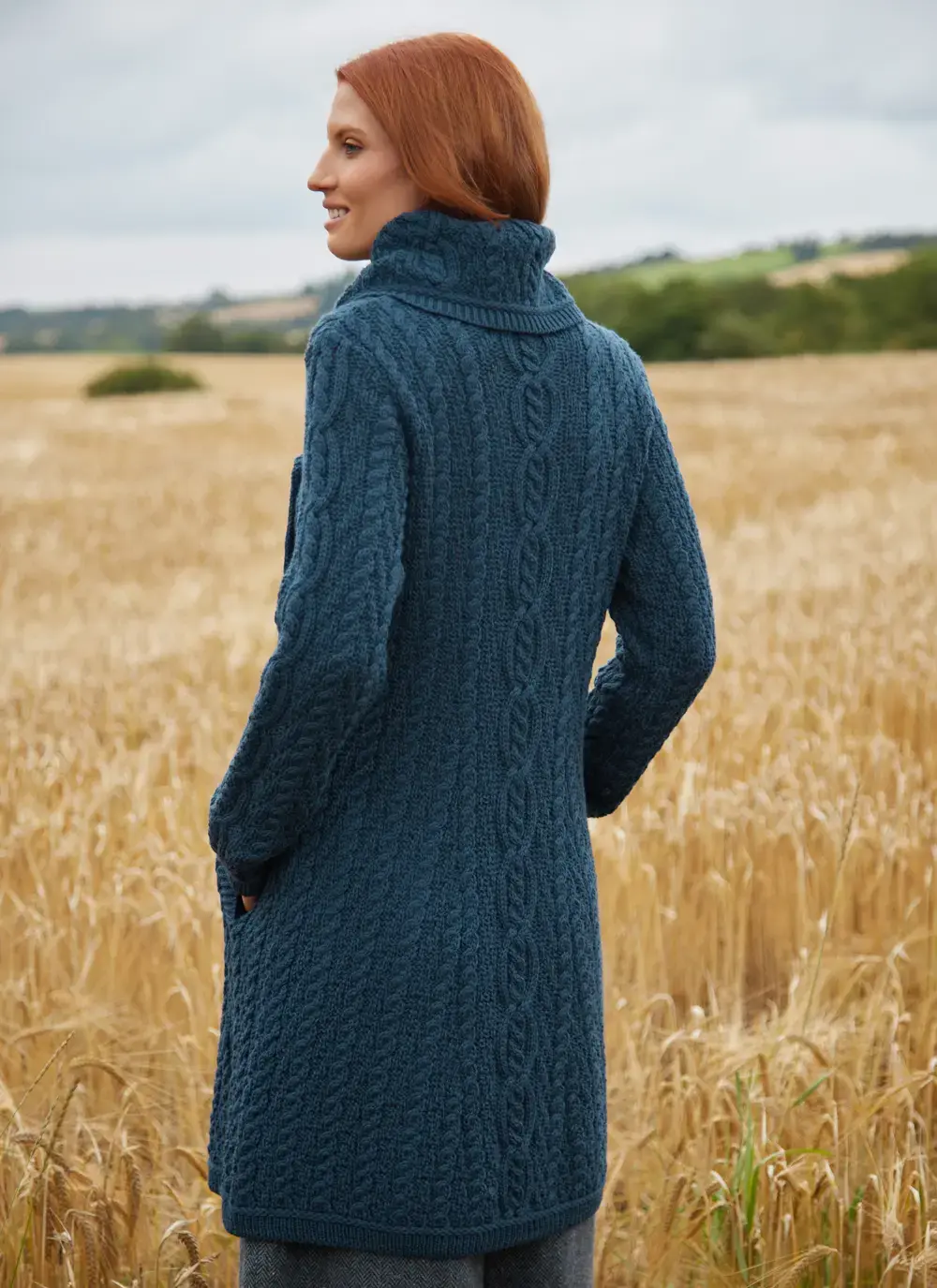 Deirdre Aran Oversized Collar Coatigan