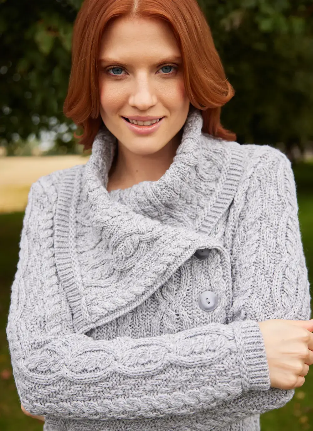 Deirdre Aran Oversized Collar Coatigan