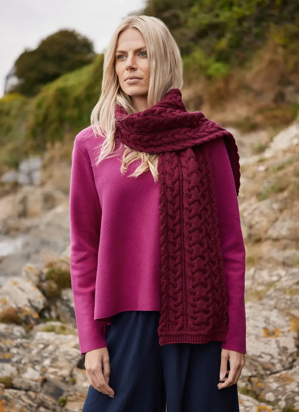 Chunky Cable Knit Scarf