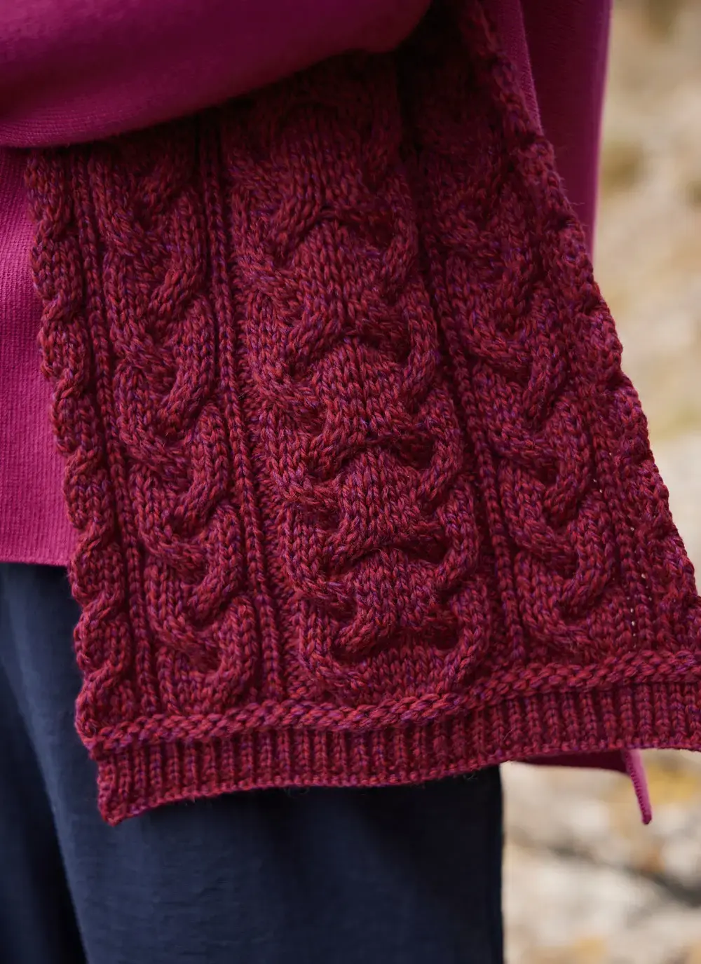 Chunky Cable Knit Scarf
