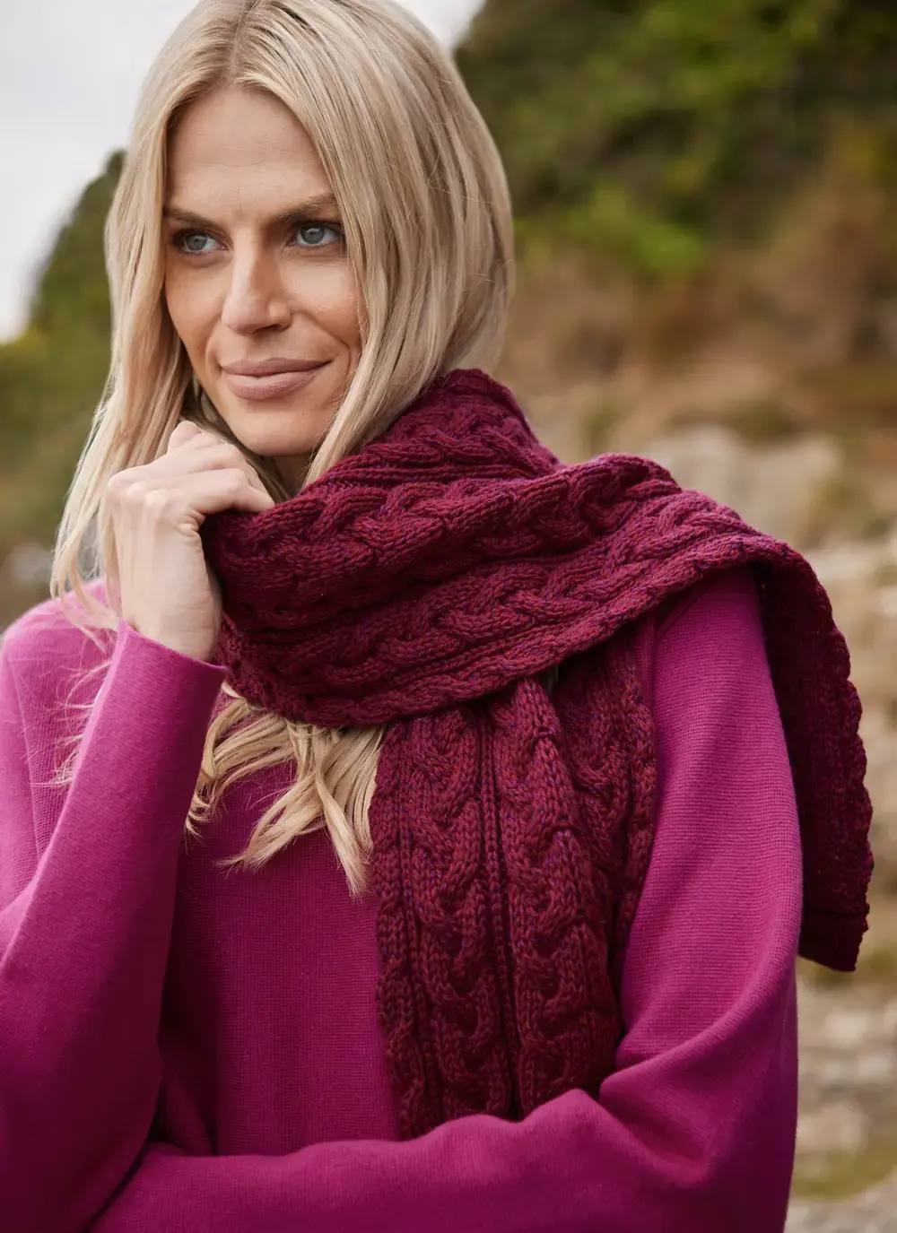Chunky Cable Knit Scarf