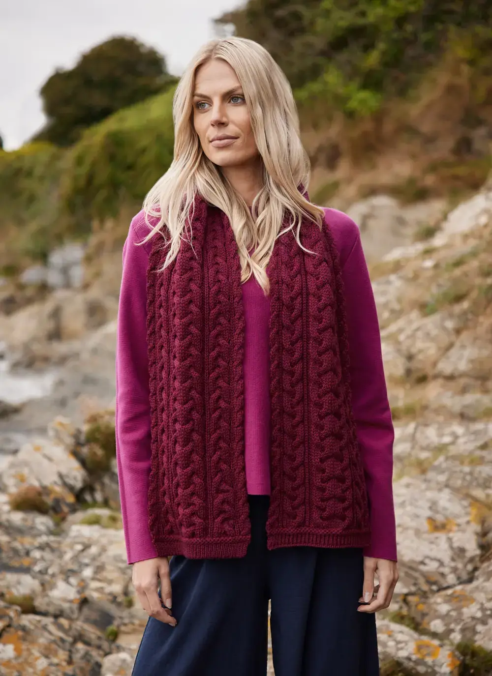 Chunky Cable Knit Scarf