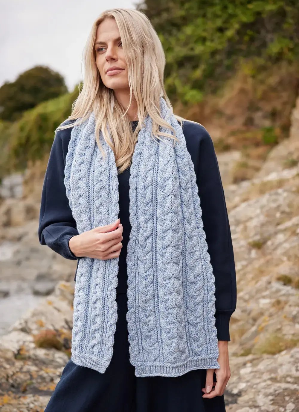 Chunky Cable Knit Scarf