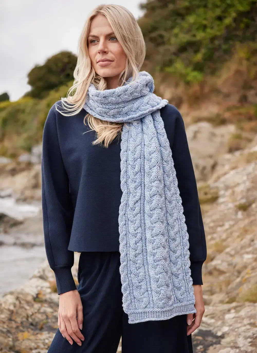 Chunky Cable Knit Scarf
