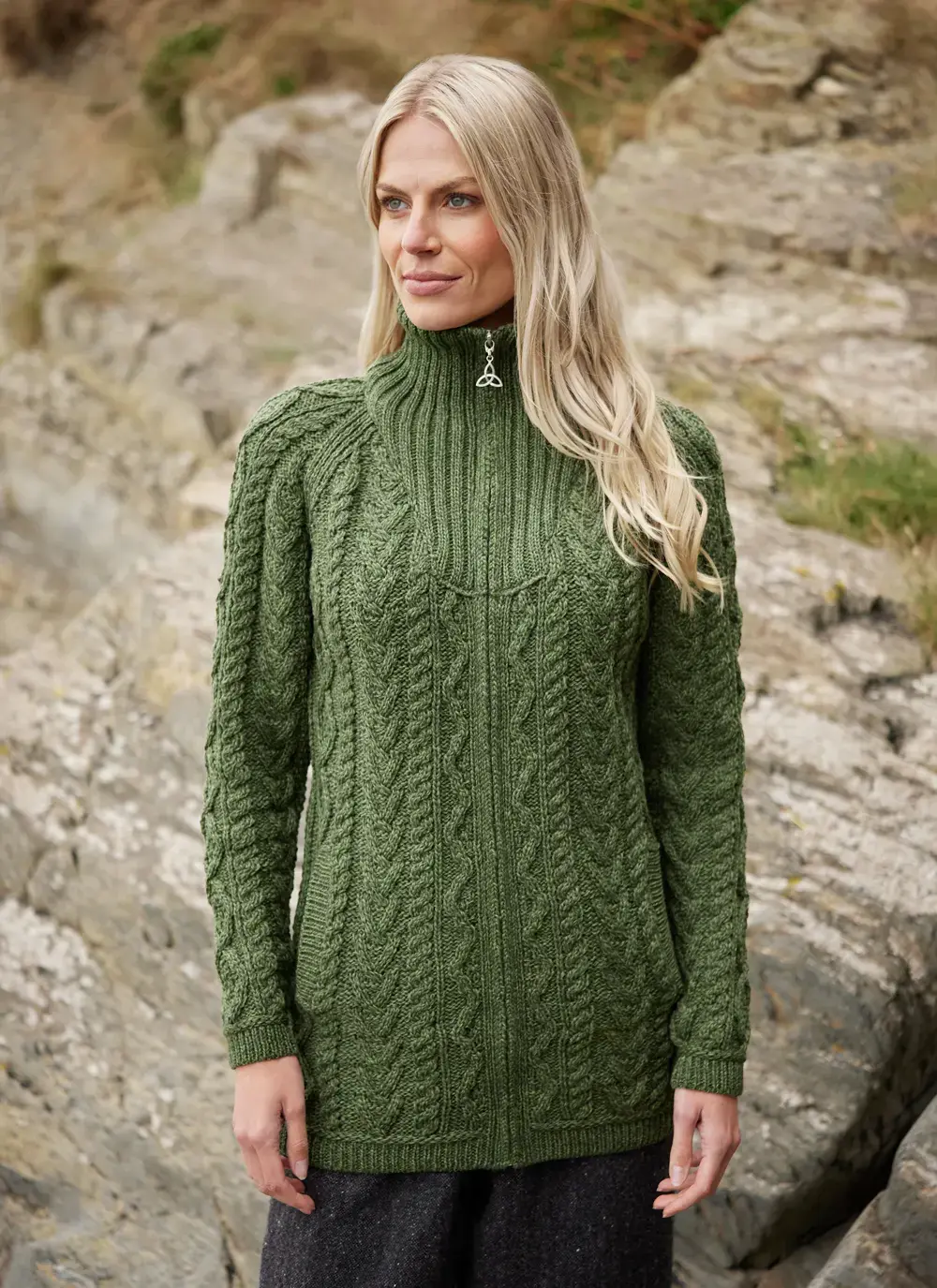 Long Troyer Aran Cardigan 