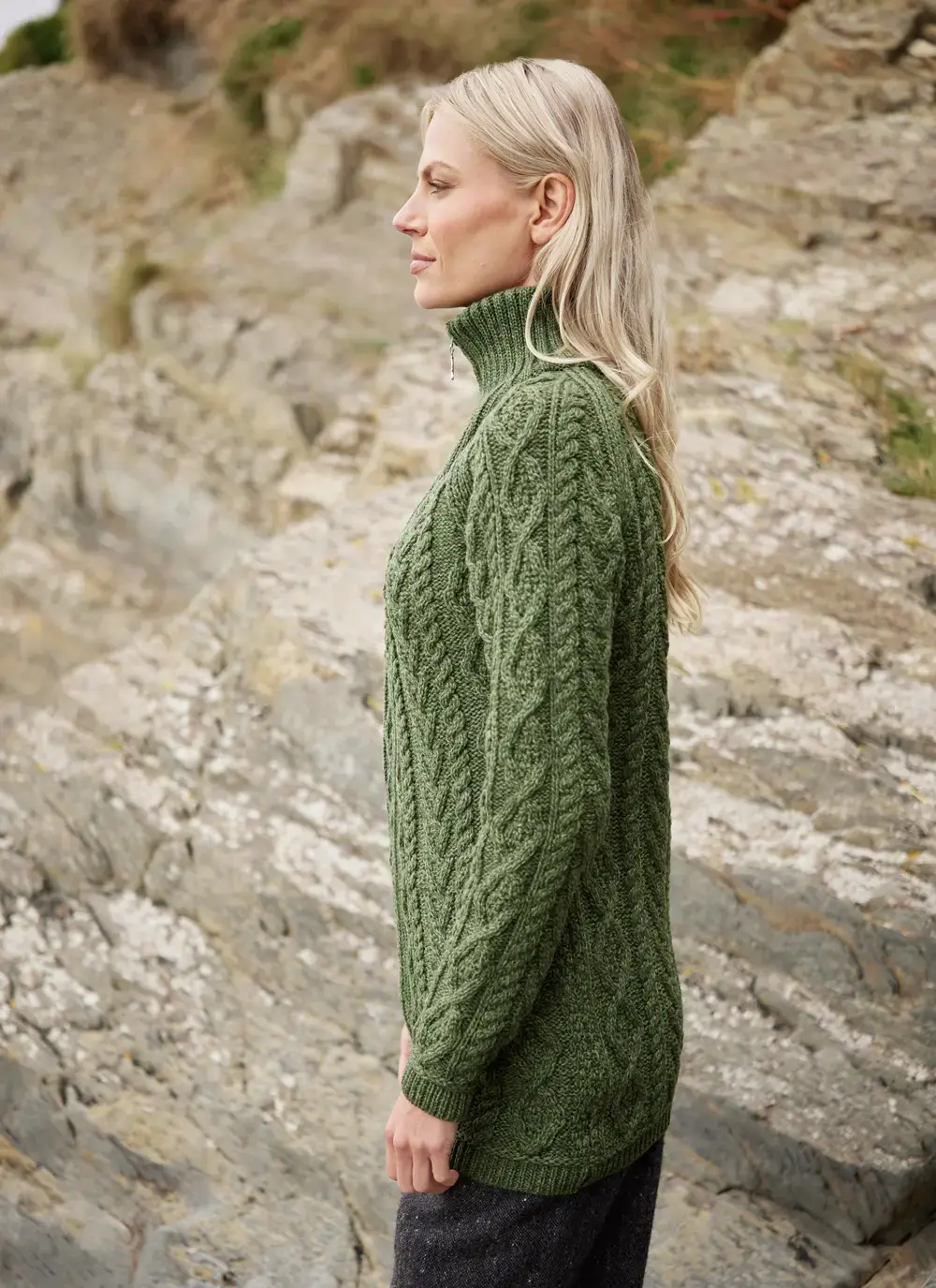 Long Troyer Aran Cardigan 
