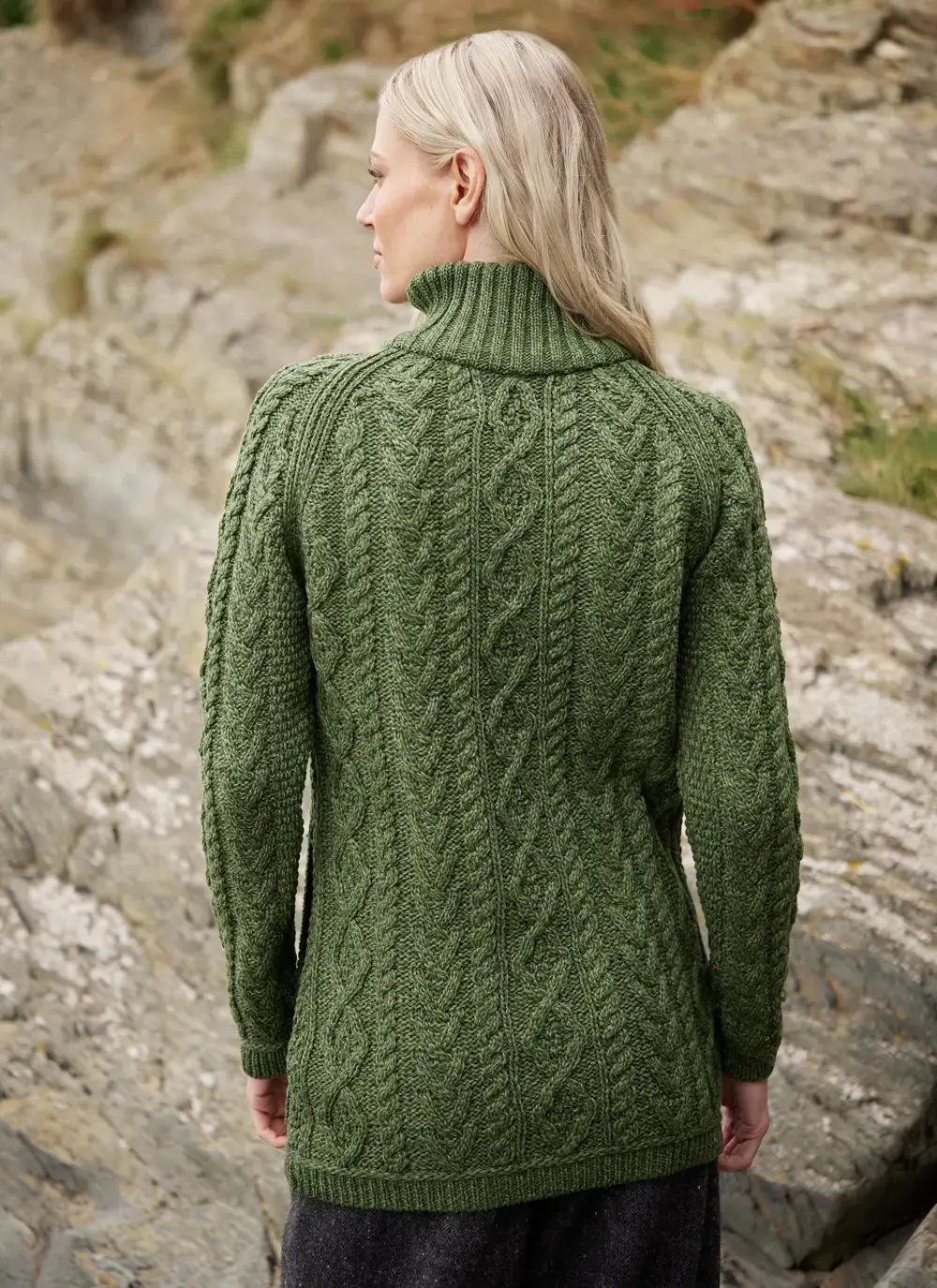 Long Troyer Aran Cardigan 