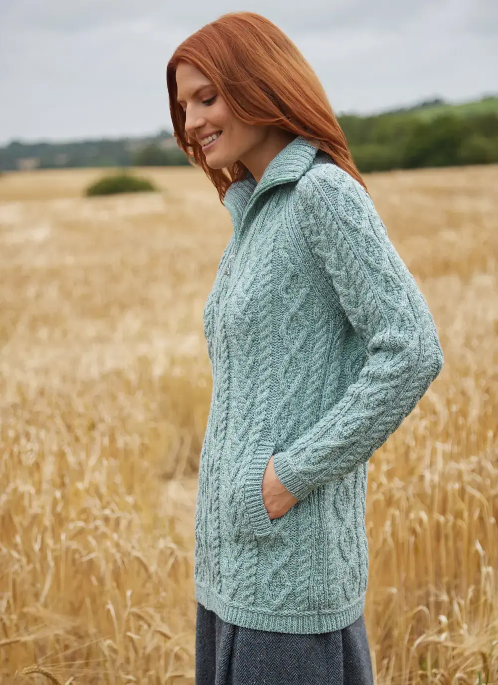 Long Troyer Aran Cardigan 