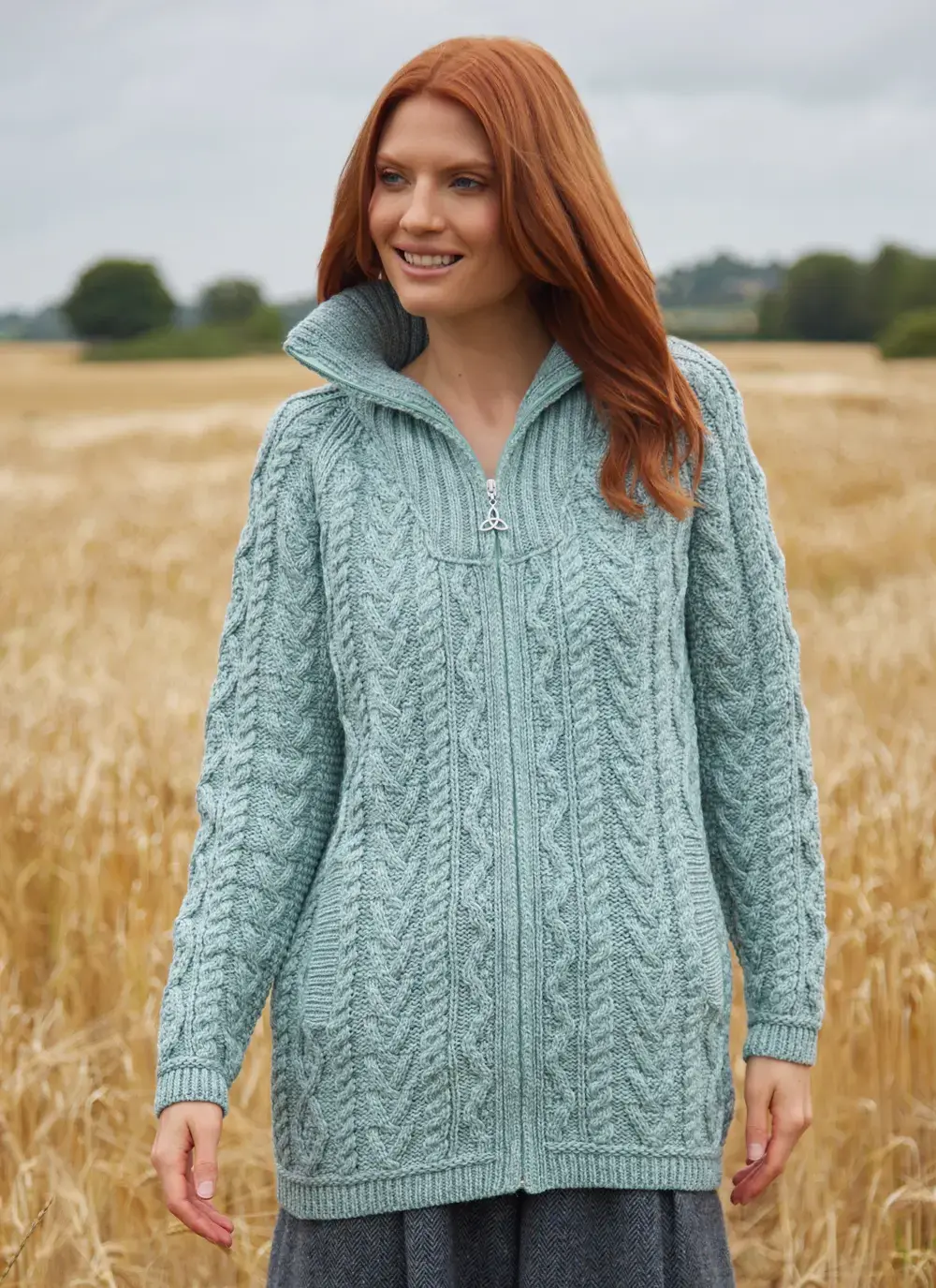Long Troyer Aran Cardigan 