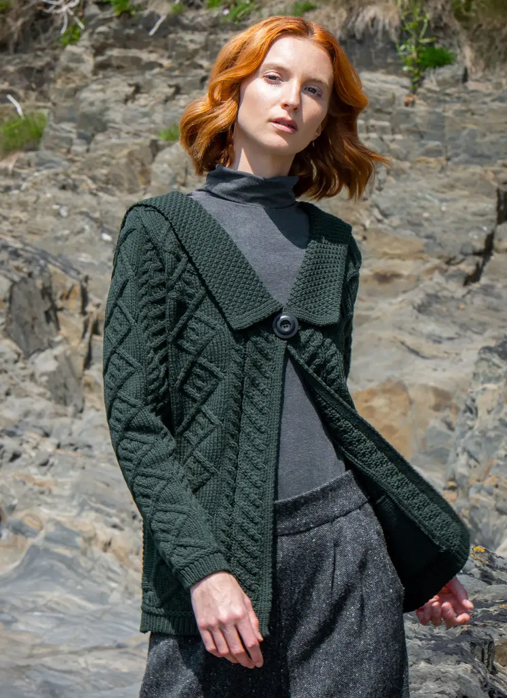 One Button Collar Cardigan 
