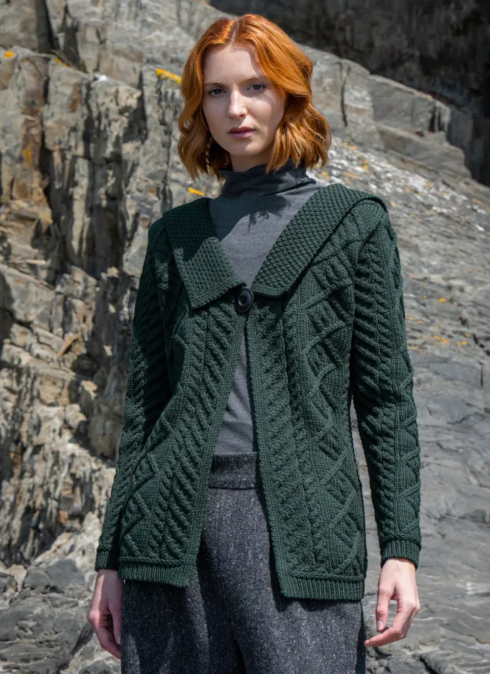One Button Collar Cardigan 