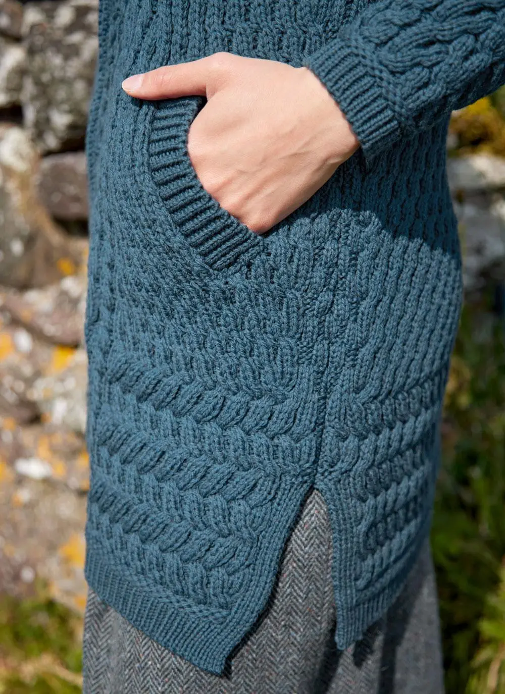 Caitlin Aran Cable Hooded Coatigan