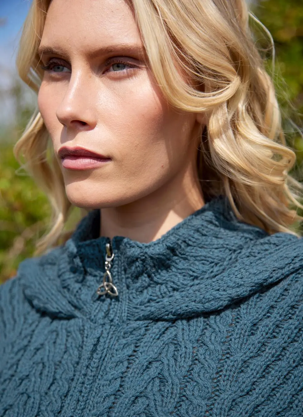 Caitlin Aran Cable Hooded Coatigan