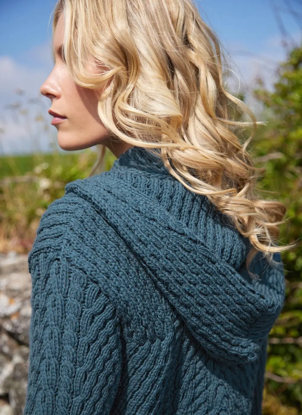 Caitlin Aran Cable Hooded Coatigan