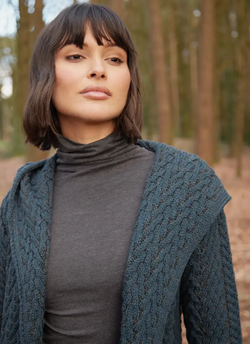 Eimear Aran Cable Knit Hooded Cardigan