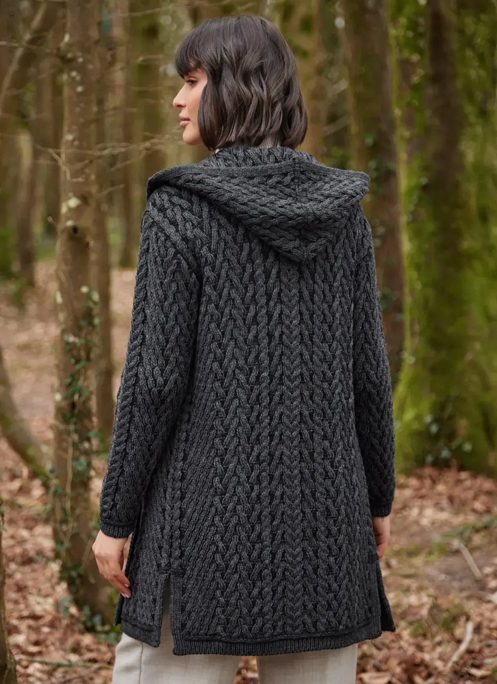 Eimear Aran Cable Knit Hooded Cardigan