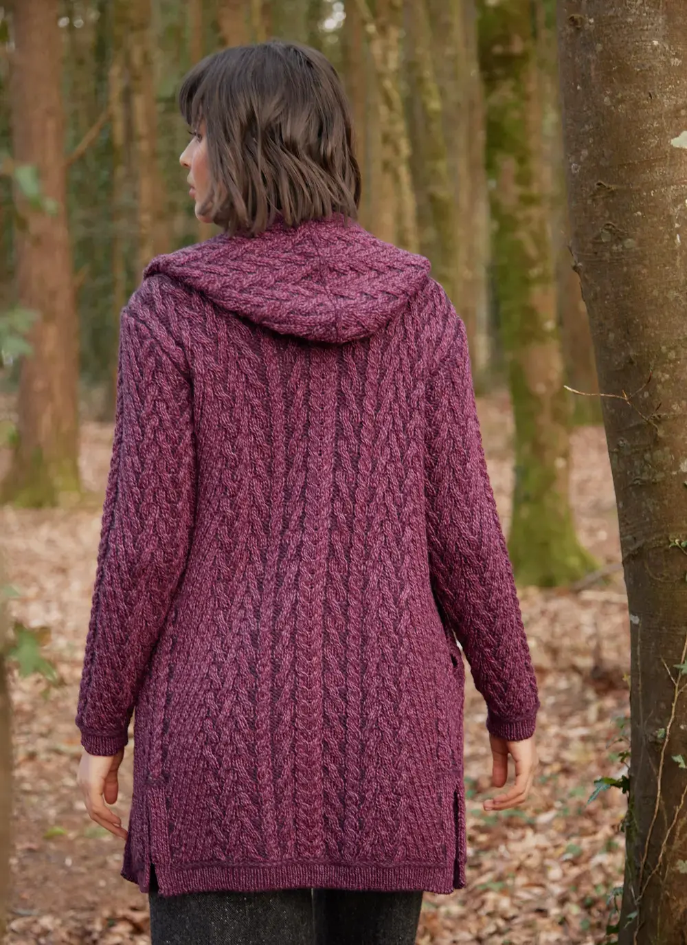 Eimear Aran Cable Knit Hooded Cardigan
