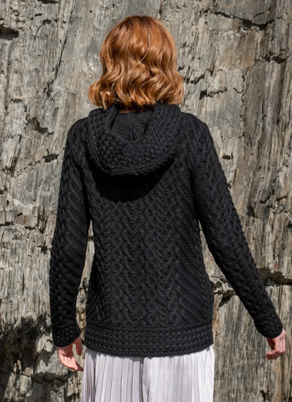 Aran Cable Biker Hoodie