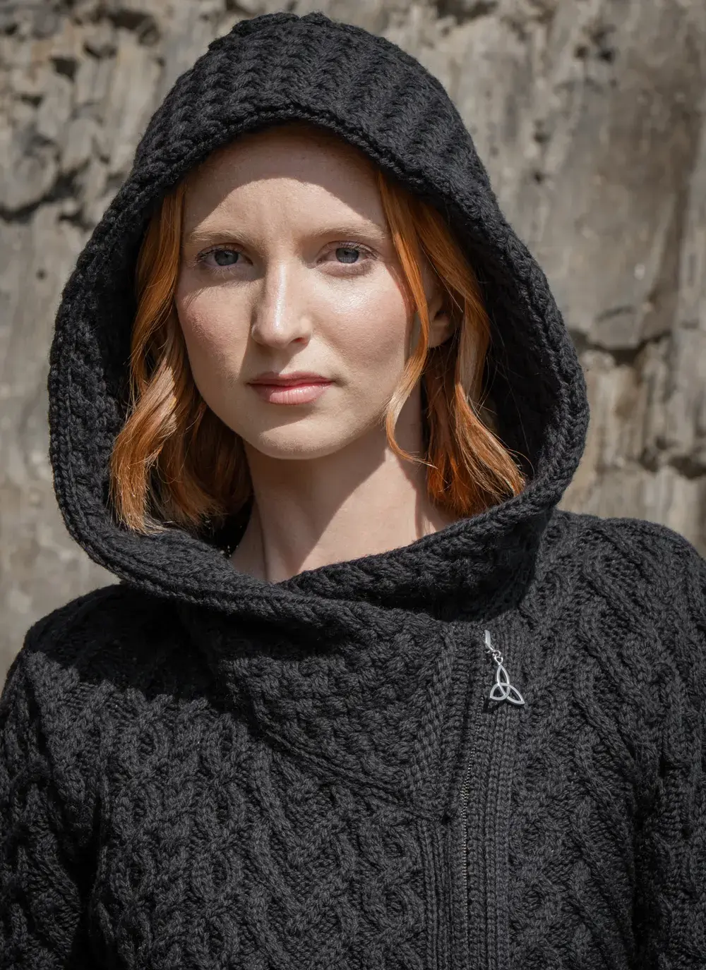 Aran Cable Biker Hoodie