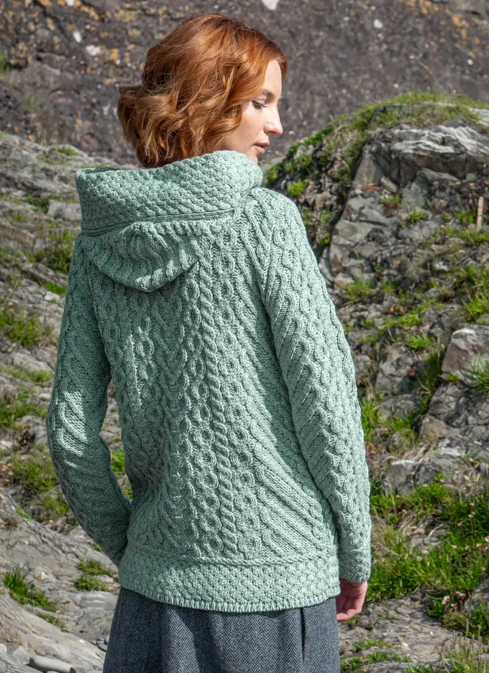 Aran Cable Biker Hoodie