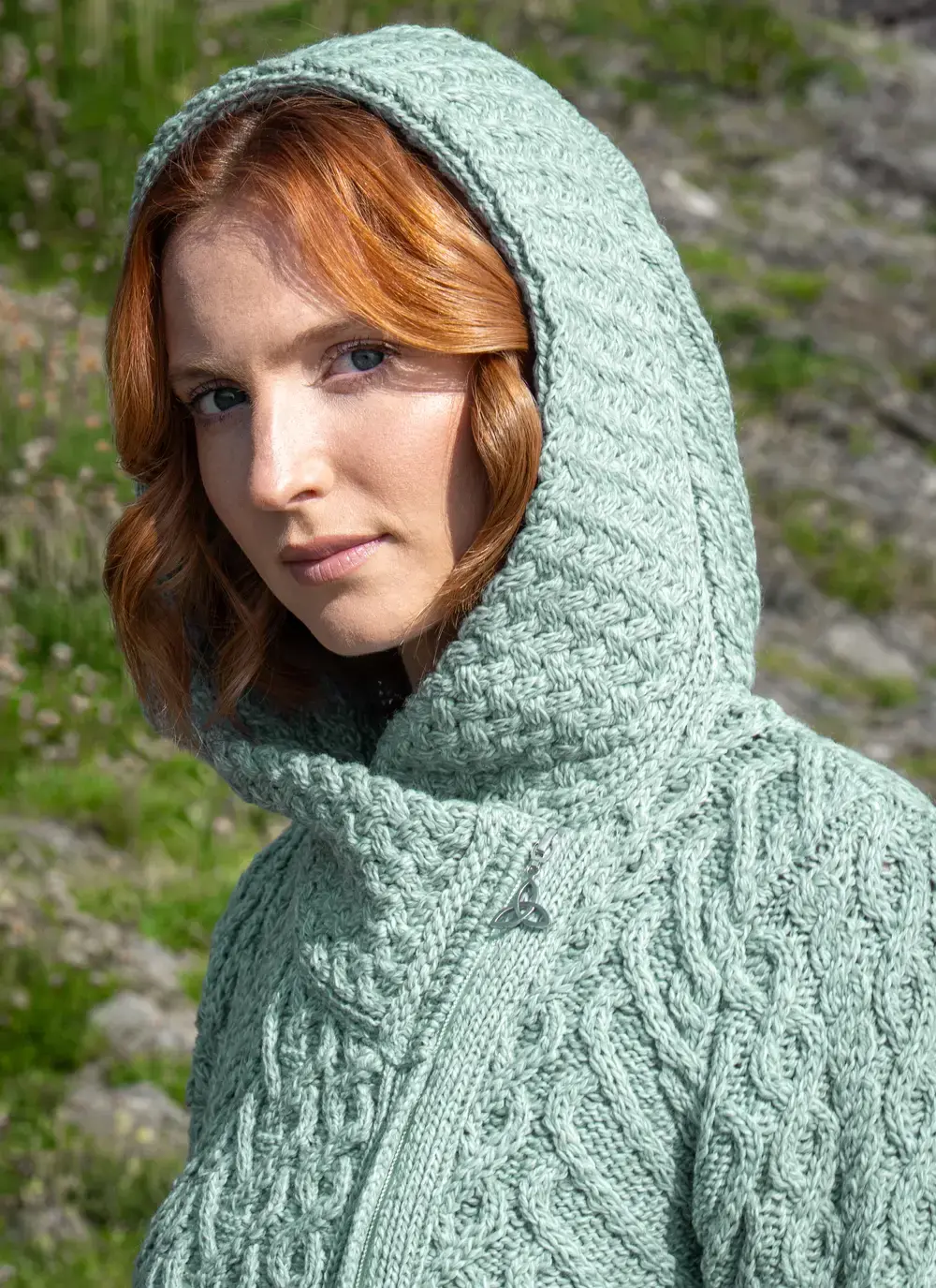 Aran Cable Biker Hoodie