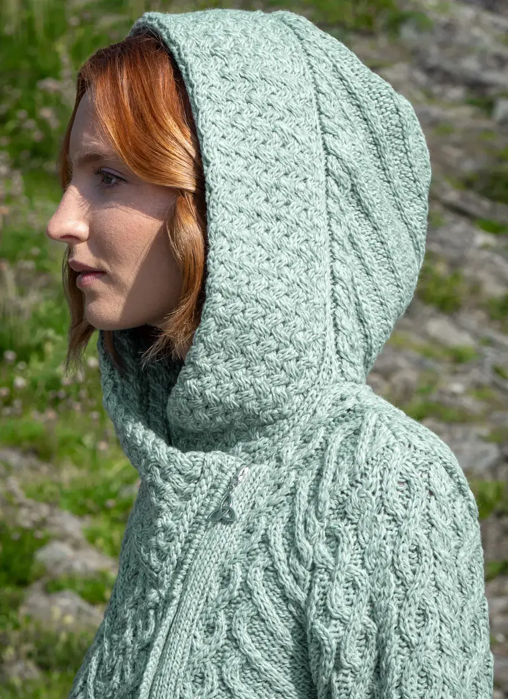 Aran Cable Biker Hoodie