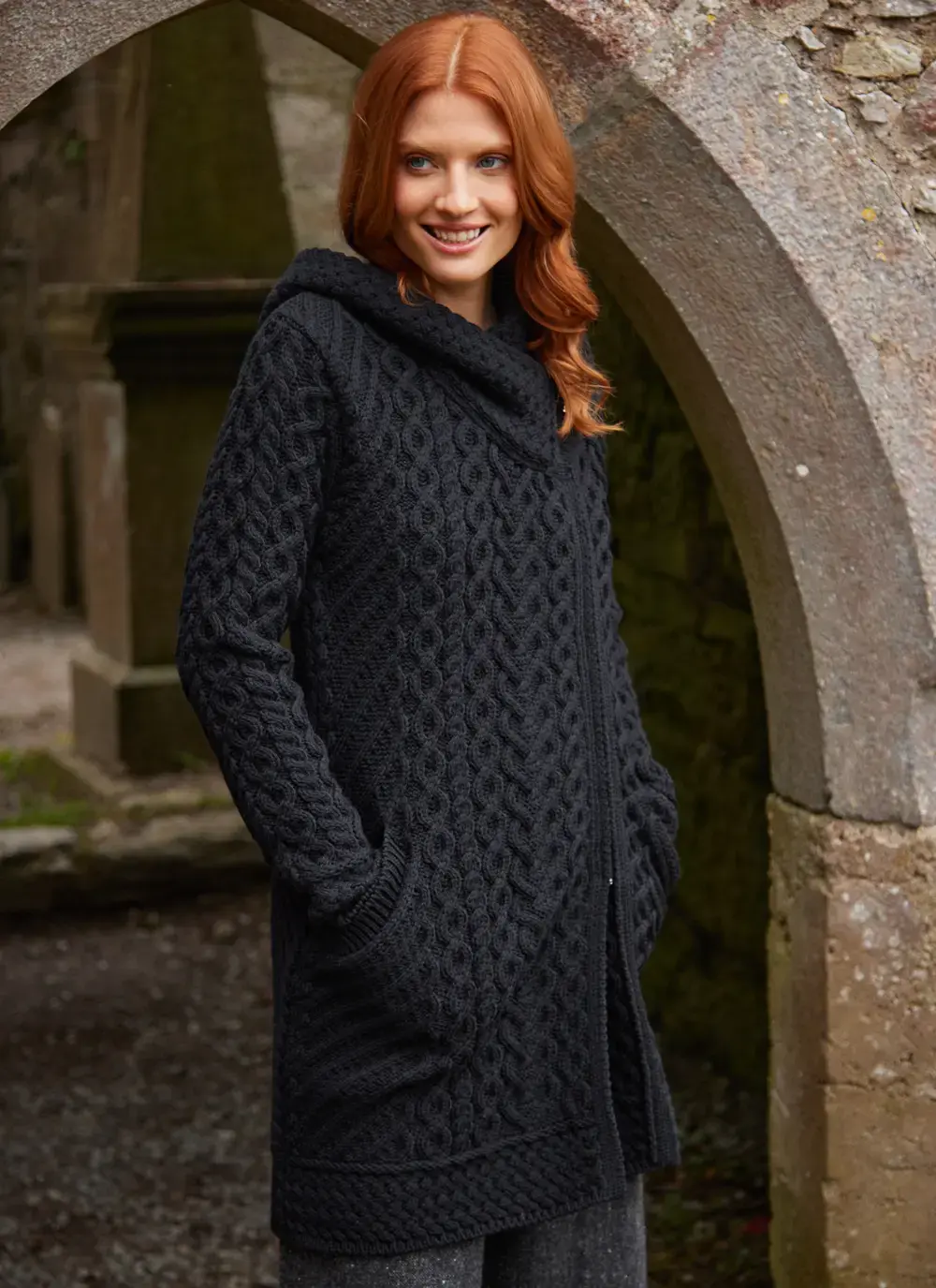 Catriona Side Zip Hooded Coatigan