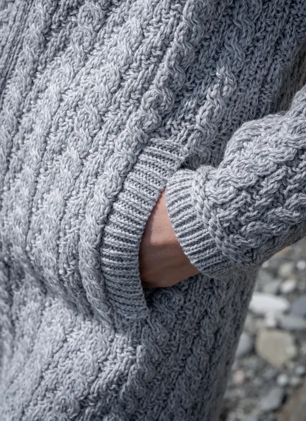 Fiadh Double Layer Hooded Aran Coatigan