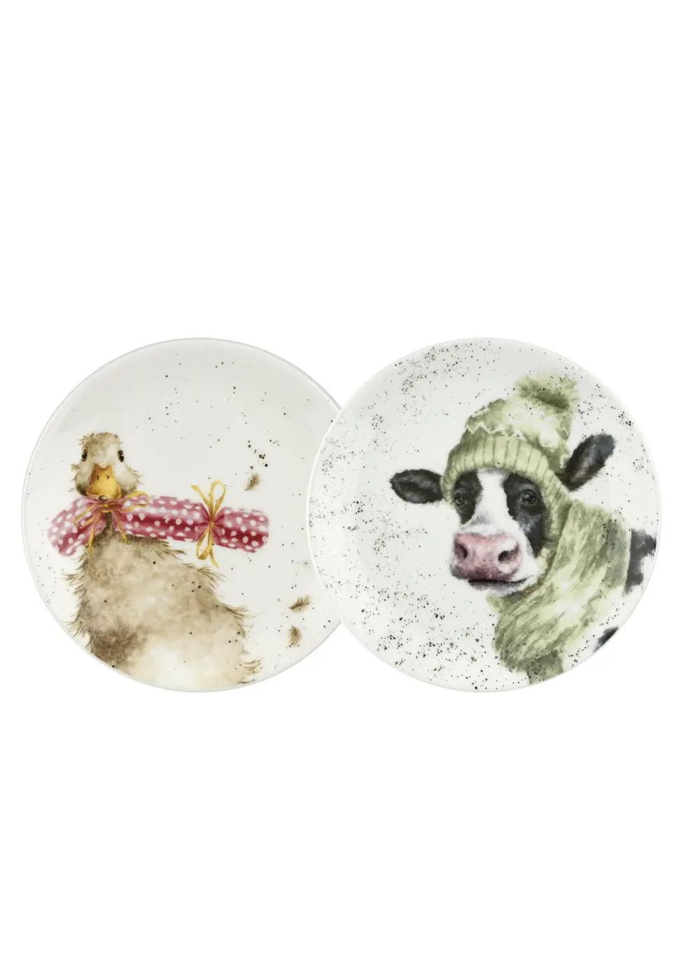 Wrendale Designs Coupe Plates Cow and Duck Set of 2