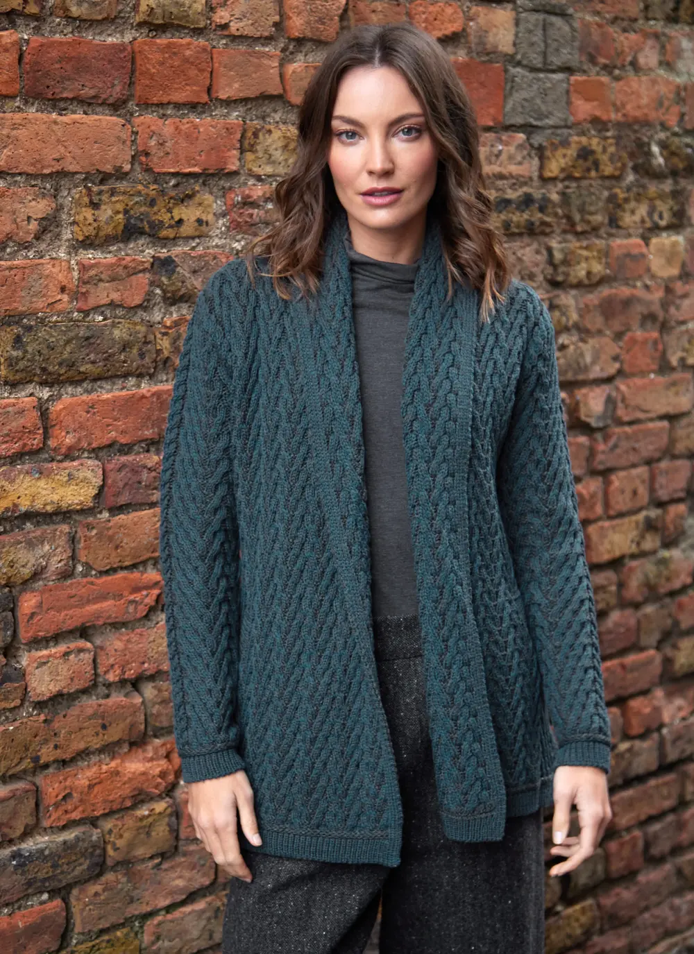 Riona Herringbone Edge to Edge Cardigan