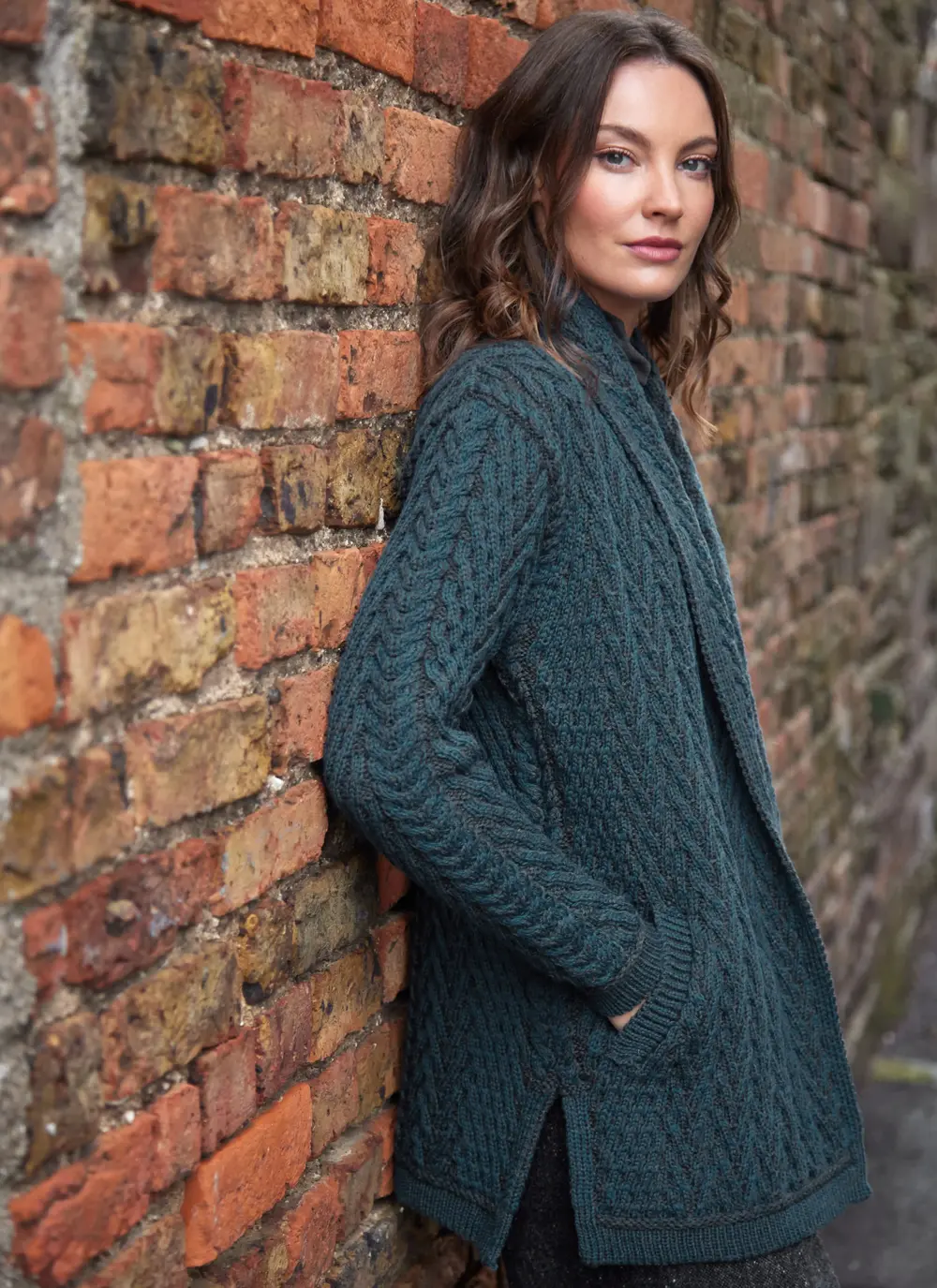 Riona Herringbone Edge to Edge Cardigan