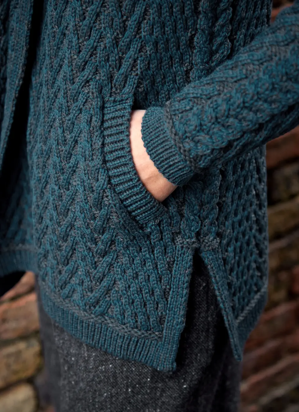 Riona Herringbone Edge to Edge Cardigan