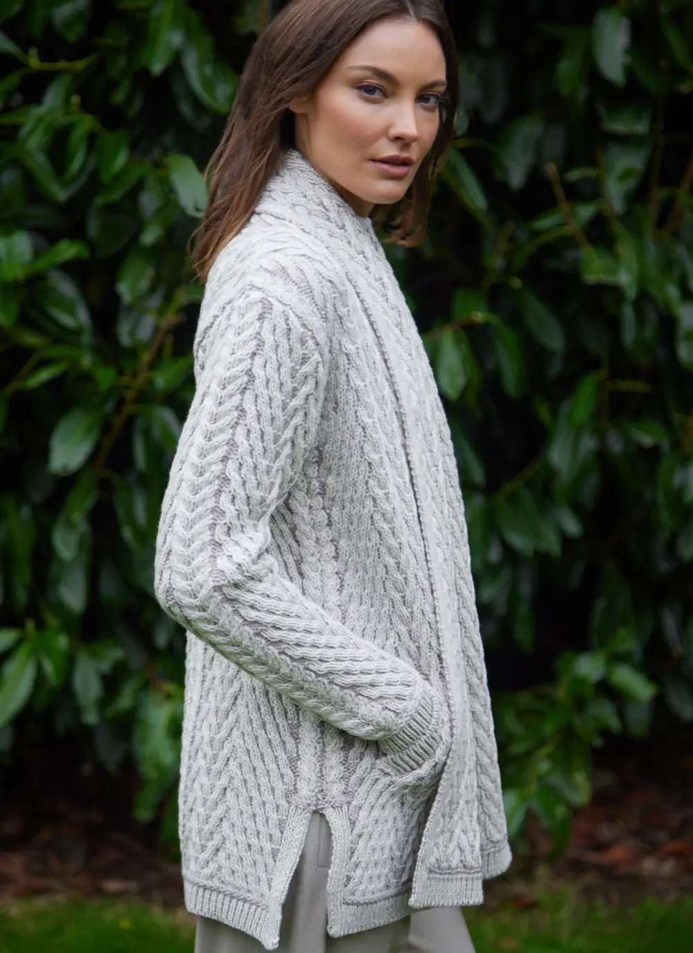 Riona Herringbone Edge to Edge Cardigan
