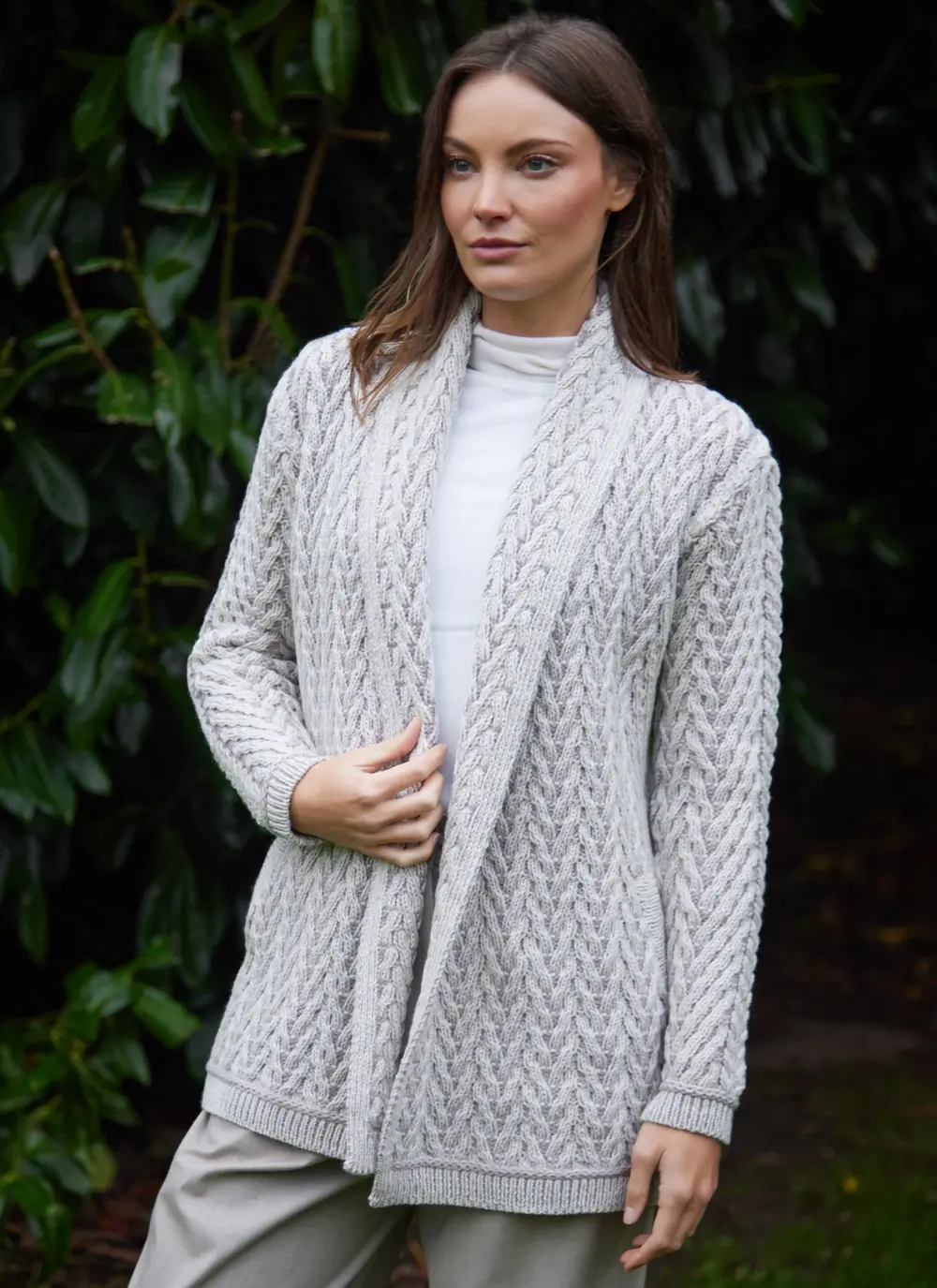 Riona Herringbone Edge to Edge Cardigan