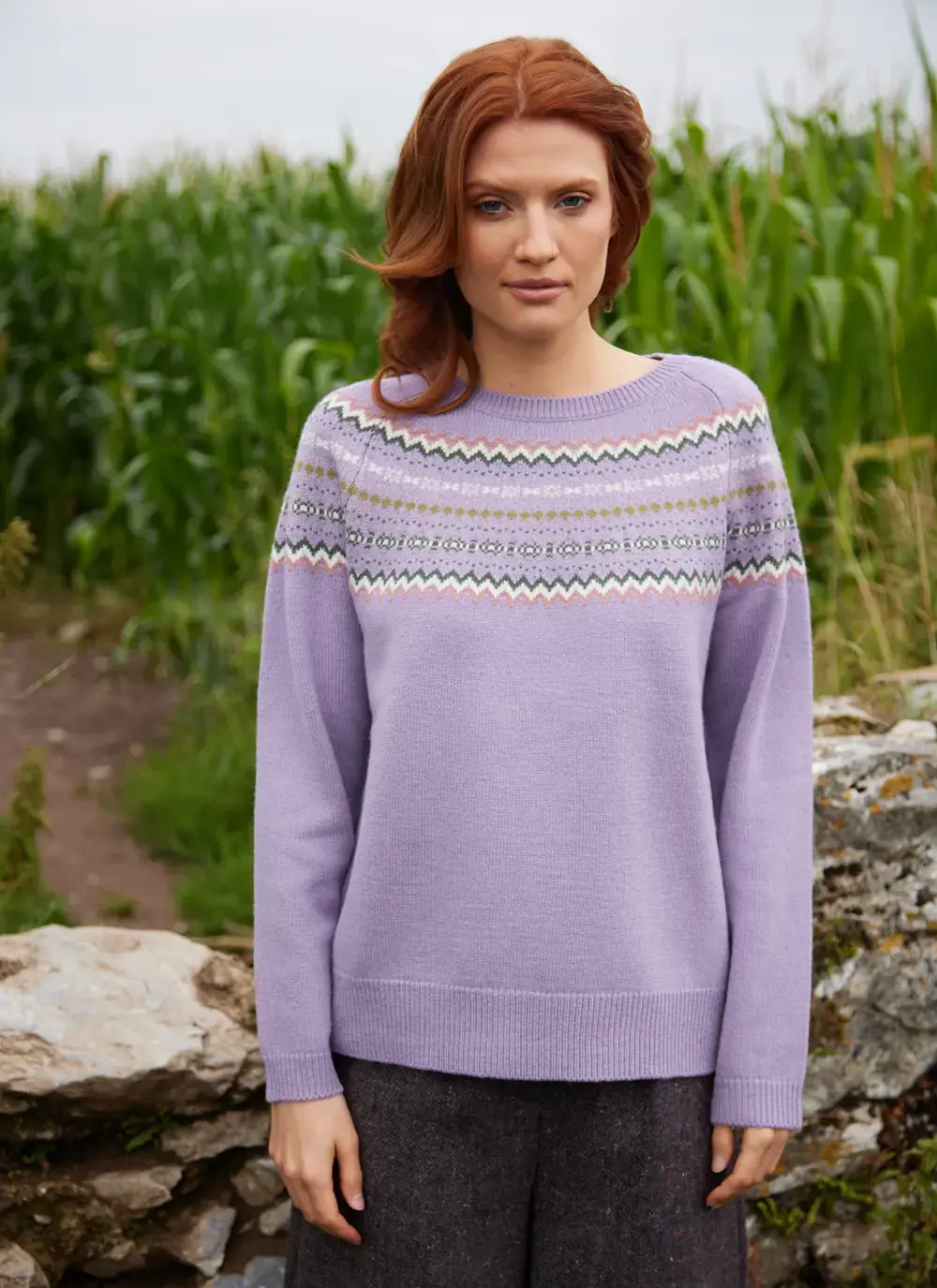Holly Merino Fairisle Crew Neck Sweater