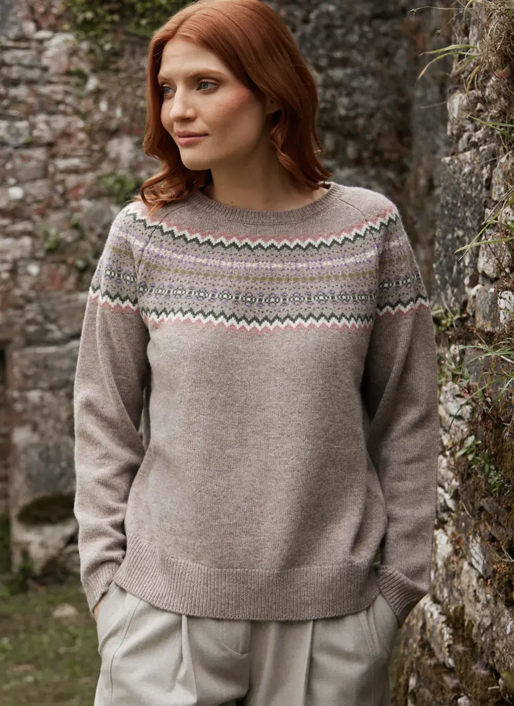 Holly Merino Fairisle Crew Neck Sweater
