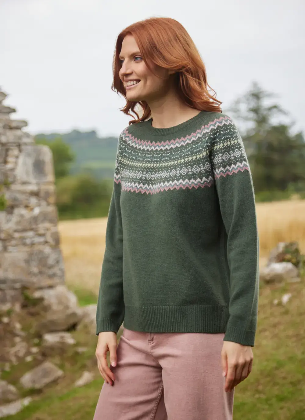 Holly Merino Fairisle Crew Neck Sweater