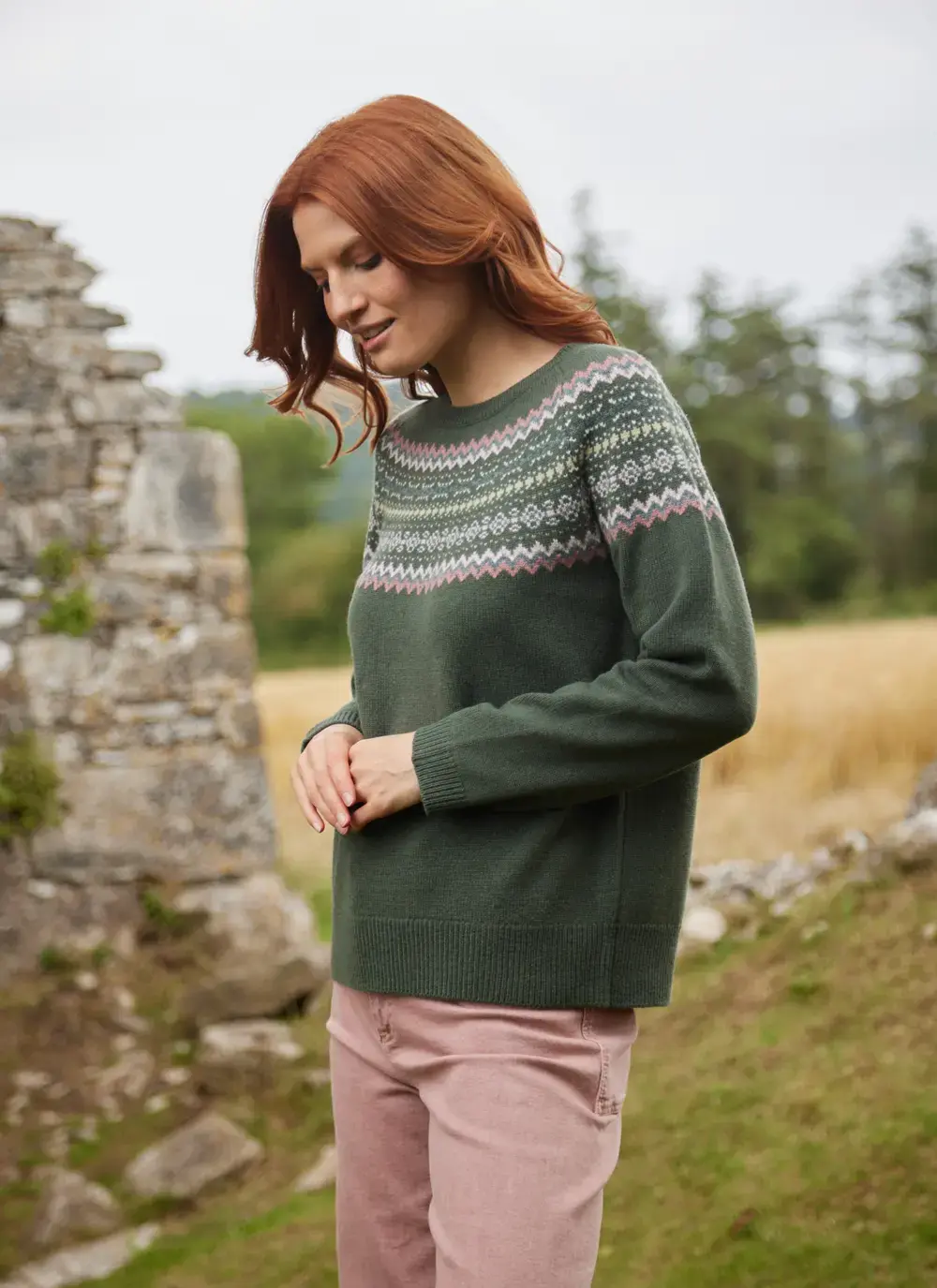 Holly Merino Fairisle Crew Neck Sweater