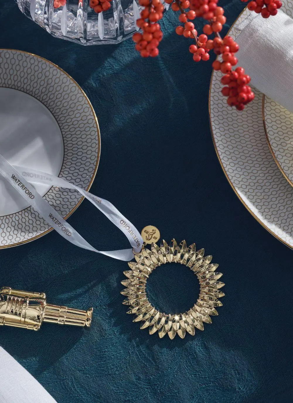 Waterford Crystal Golden Wreath Decoration