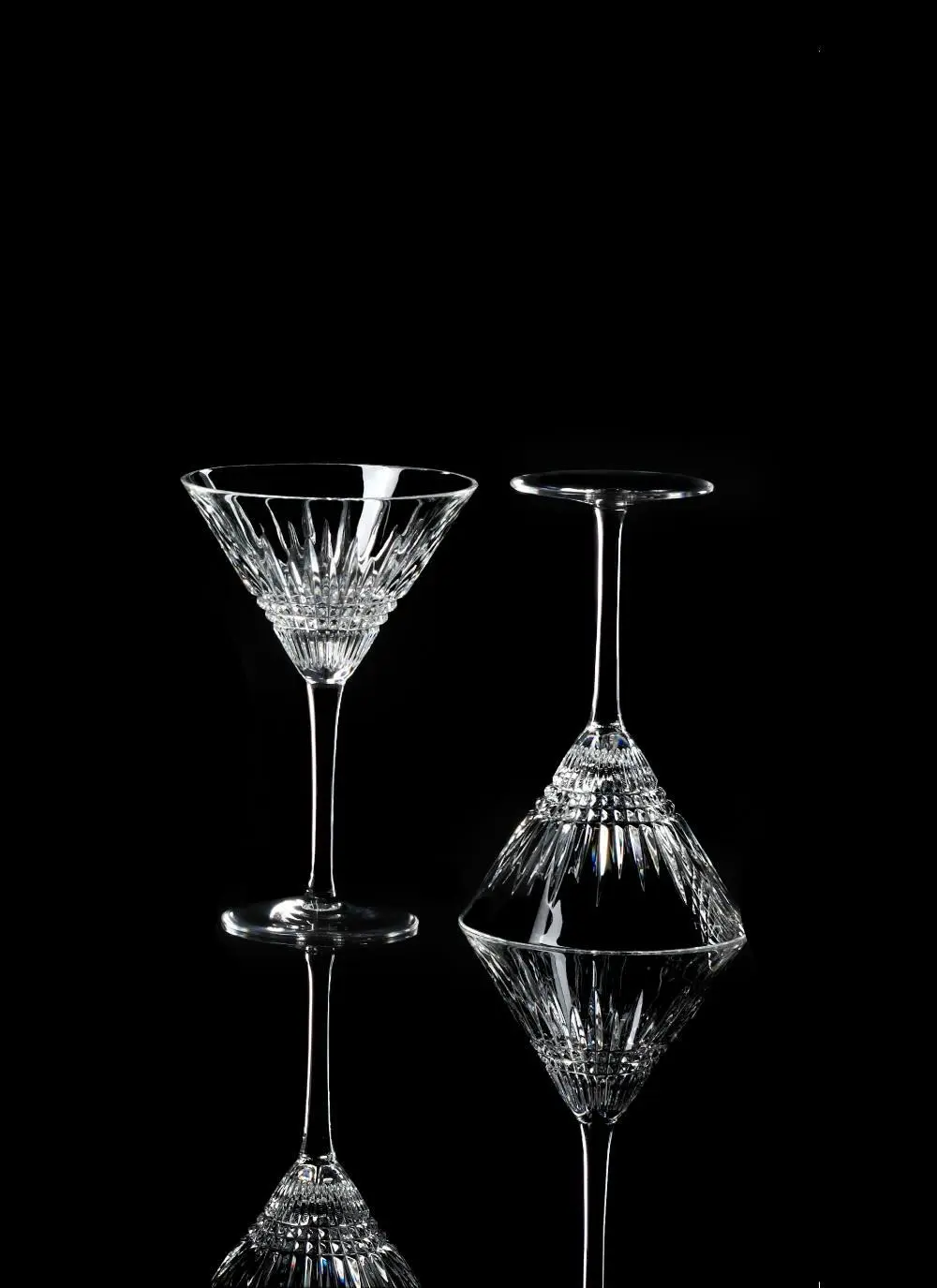 Waterford Crystal Lismore Diamond Martini Pair 
