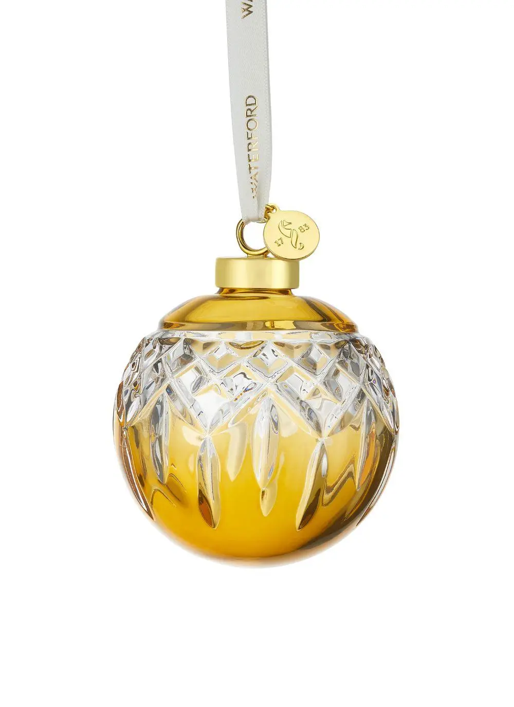 Waterford Crystal Lismore Amber Bauble Decoration 