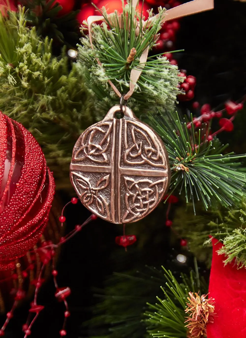 Celtic Love Cross Bronze Ornament