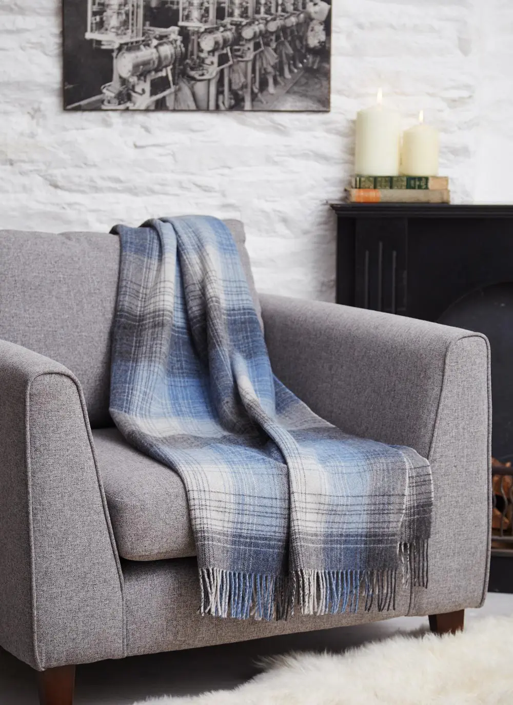 Winter Sky Lambswool Throw