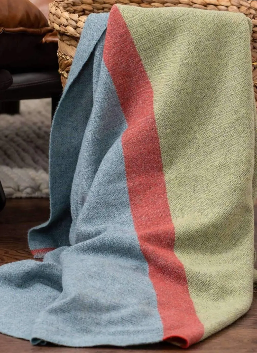 Woodlands Block Stripe Lambswool Throw