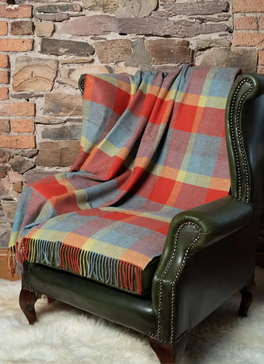 Woodlands Check Lambswool Throw