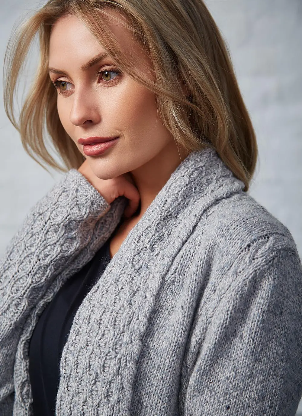 Wool Cashmere Luxe Collar Cardigan