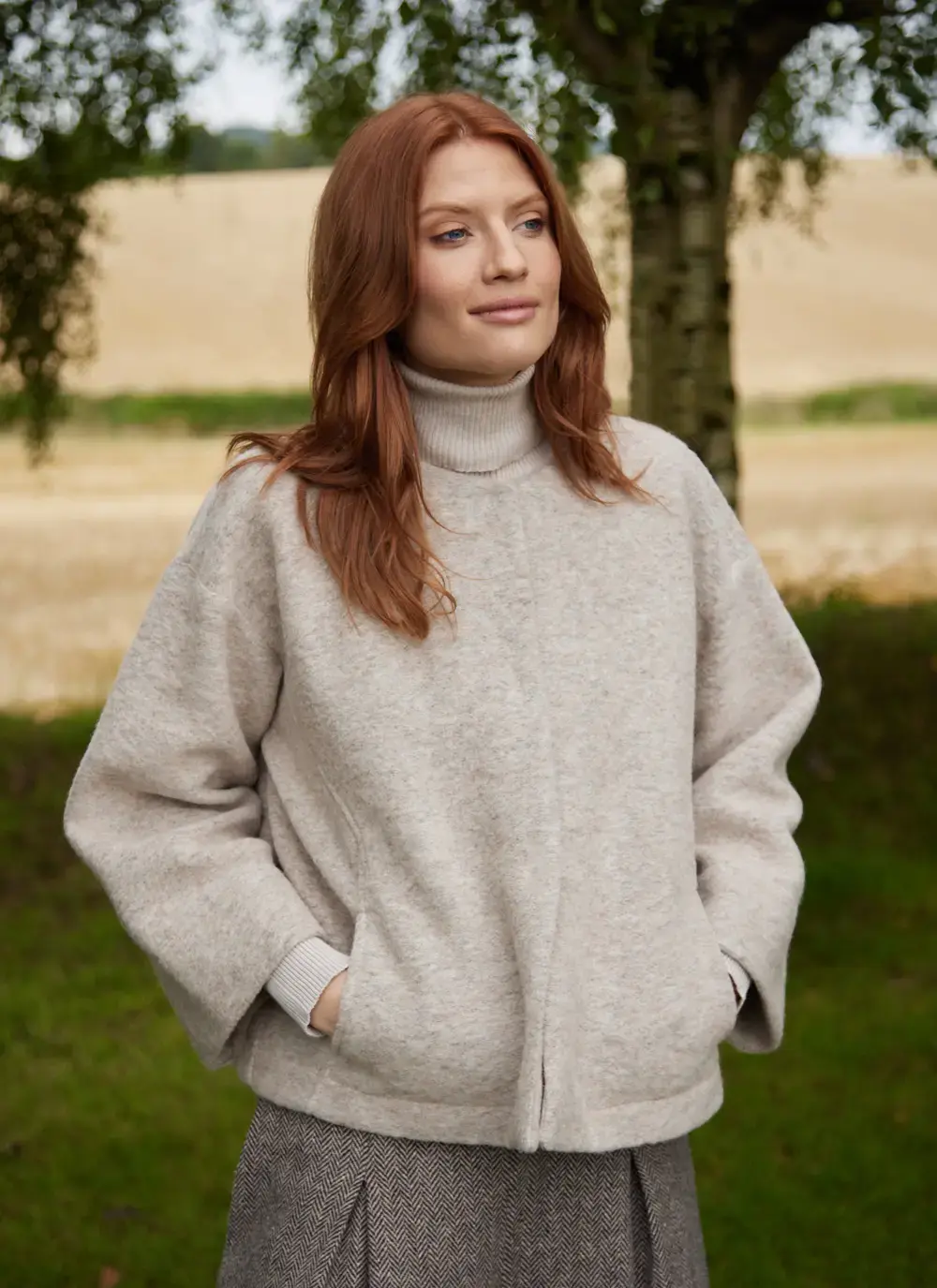 Aideen Wool Poncho Jacket