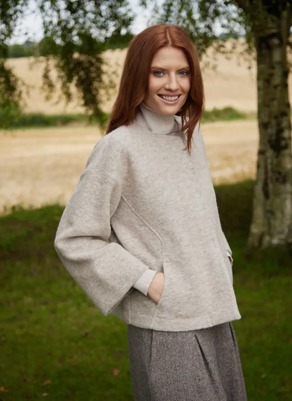 Aideen Wool Poncho Jacket