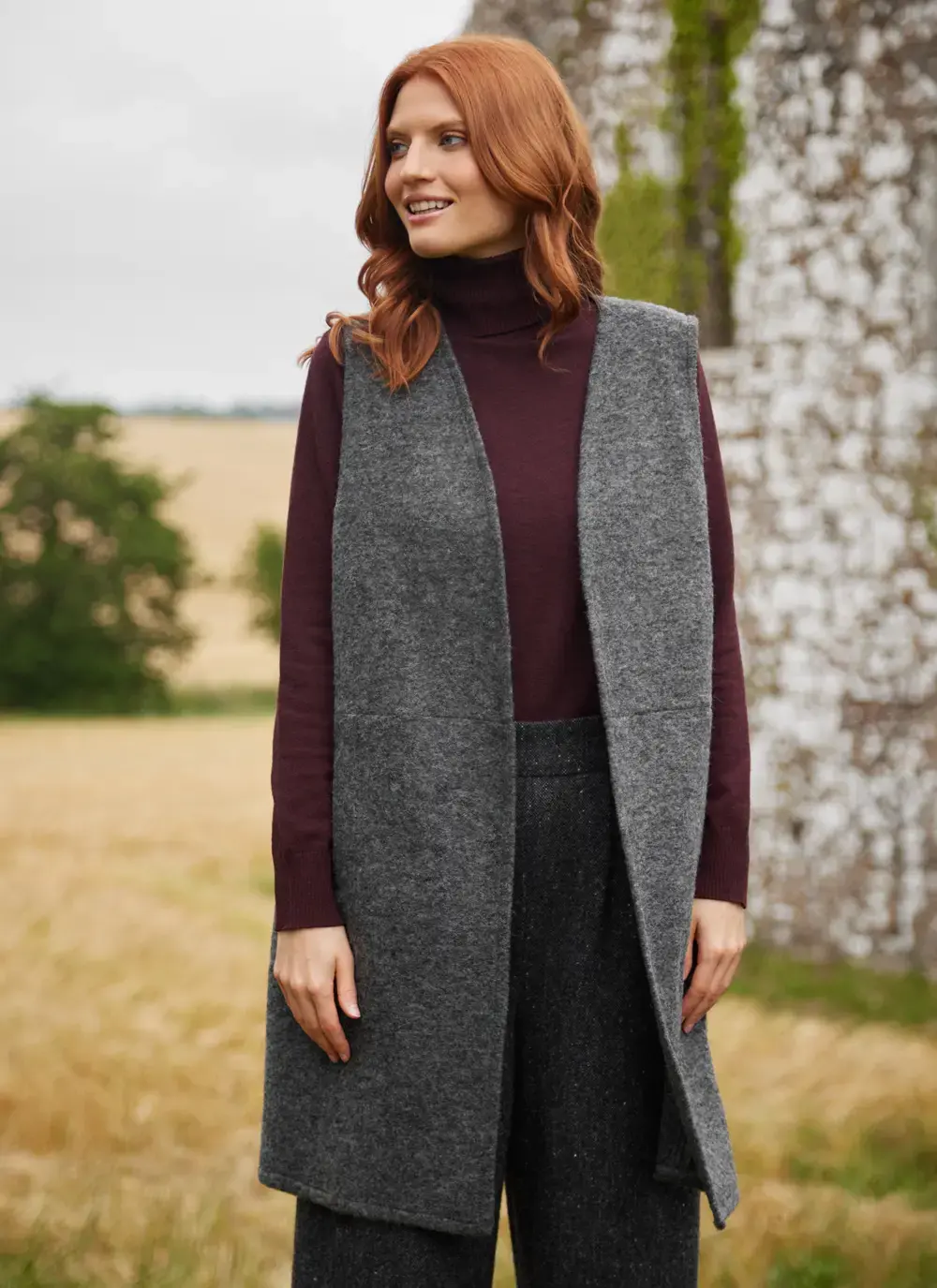 Eva Wool Long Gilet 