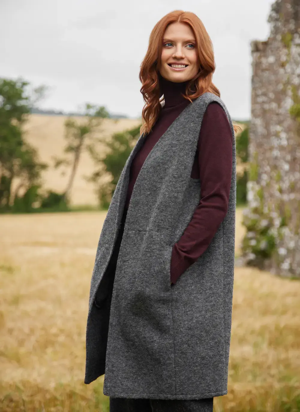 Eva Wool Long Gilet 